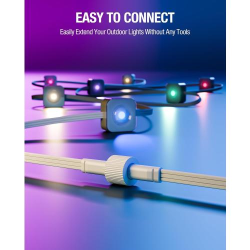 16Ft Extension Cable for Govee Permanent Outdoor Lights 2/Pro, Deck Lights, IP68 Waterproof Extension Cord Compatible with Govee H705D H705E H705F, H706A H706B H706C, H7067 H7068 H7069