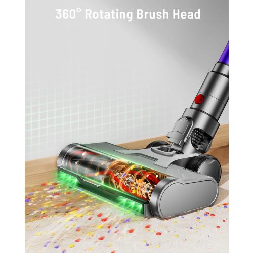 Cordless Vacuum Cleaner, 600W 50KPA 70Min Powerful Vacuum Cleaners for Home, Self-Standing Stick Vacuum Cordless Rechargeable/ Anti-Tangle/OLED Screen/1.8L Cup for Home Pet Hair/Carpet/Hardwood Floor