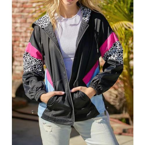 Size Large MOLERFO Y2k Jacket Leopard Print Windbreaker 2000s Jackets for Women Trendy 90s Outfits for Women