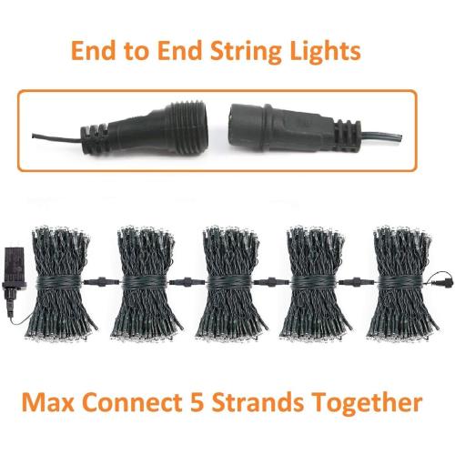 Connectable 300LED 99Ft 13Modes Christmas String Lights Outdoor Indoor | Extendable Green Wire Warm White Christmas Tree Lights with Timer | Twinkle Fairy Light Plug in for Xmas Tree(Warm White)