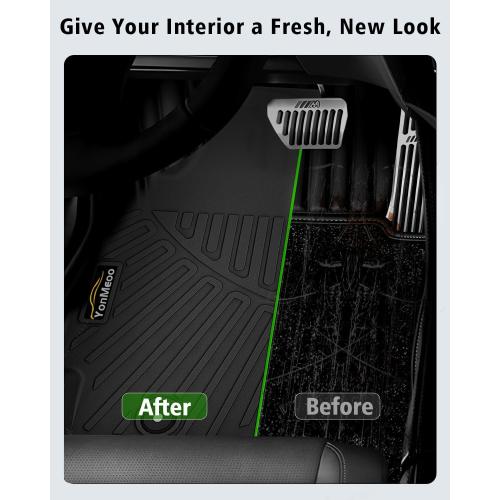 Floor Mats & Cargo Liner Custom for Chrysler Pacifica 2017-2024 2025 Hybrid 7-Seater Touring (Not for Pinnacle) All Weather TPE Rubber Trunk Mat Automotive Floor Liners for Pacifica 2025 Accessories