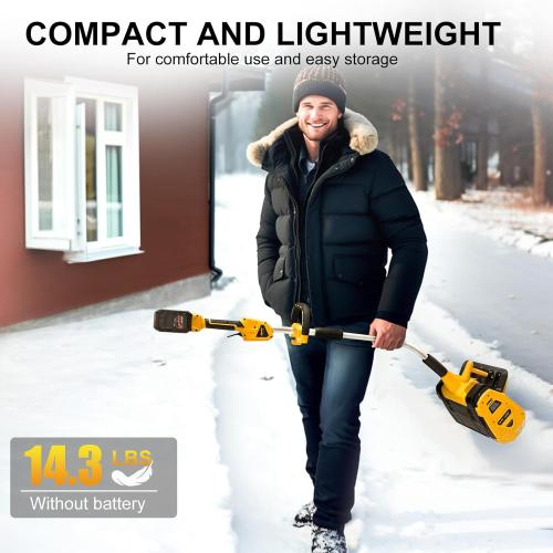 40V Cordless Snow Shovel Compatible with Dewalt 20V Battery(Tool Only), Electric Power Snow Thrower, Handheld Snow Blower with 13.2 in. Width 8 in. Depth, 26.5' ft Throwing Distance