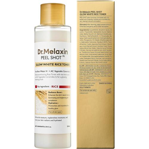 Dr.Melaxin Peel Shot Glow Rice Toner 200ml hydrated Skin Cleansing Skin Korean Skin Care