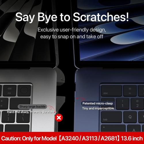 Matte Case for MacBook Air 13/13.6-inch (M4/M3/M2, 2022–2026 Models A3240 A3113 A2681), Lightweight | Scratch & Fingerprint Resistant | Closes Seamlessly | Ideal for Work, Travel & Study
