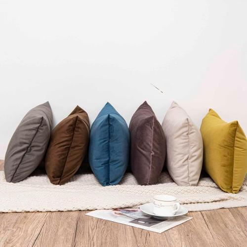 JUSPURBET Throw Pillow Covers Set of 2 Decorative Velvet Pillow Covers for Couch Sofa Bed Soft Cushion Covers Cases with Invisible Zipper for Living Room Home Decor 24x24 inch,Ash
