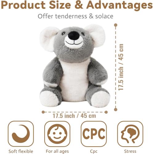 Weighted Stuffed Animals, Giant Koala Stuffed Animal, Weighted Koala Plush, Toy Gifts for Kids & Adults, Gray, 4.5 lbs, 25 Inch
