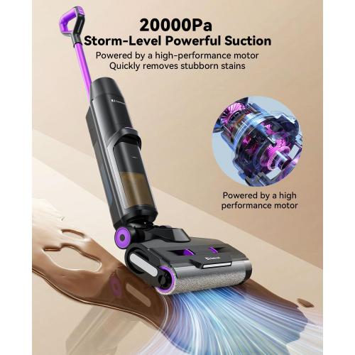 Wet Dry Vacuum Cleaner 20,000Pa,50Mins Runtime Cleaning Area 3013ft²,Cordless Vacuum Cleaner, Cordless Vacuum and Mop All in One,Self-Cleaning for Hard Floors Sticky Messes and Pet Hair H15Set ‼️has stains and dust‼️and may come with missing pieces ‼️