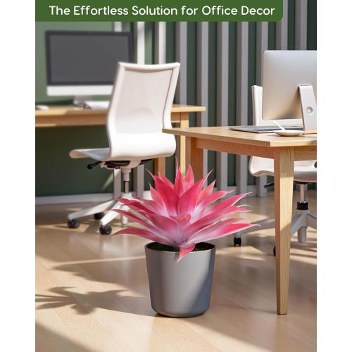 Velener Artificial Agave Plant Set, 28 Inch, Faux Aesthetic Plants for Home Decor, Realistic Fake Red and White Agave Plants Indoor Without Pot, Set of 2