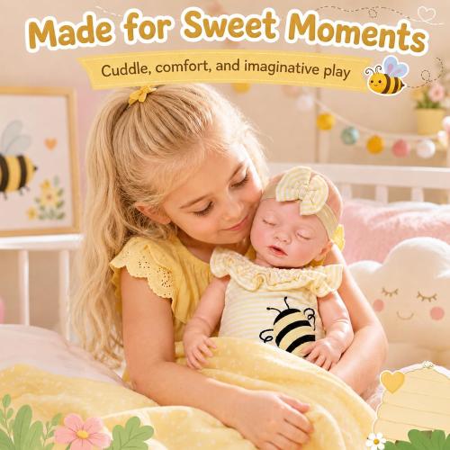 BABESIDE 16 Inch Silicone Baby Doll Weighted 4LB, Lifelike Newborn Dolls