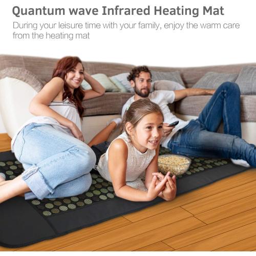 UTK 70'' x 24'' Full Body Quantum Wave Far Infrared Heating pad, 5X Pain Relief, FSA-HSA Eligible Weighted Mat with Magnets Stone, Jade & Tourmaline, Hotter to 159℉, 4H Auto-Off, Gift for Women Men
