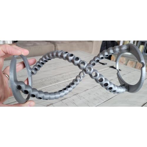 Znet3D Double Helix DNA Desk Organizer - Durable Pencil Holder for 23 Pencils | Ideal Gift for Teachers, Students, and Science Enthusiasts (Silver)