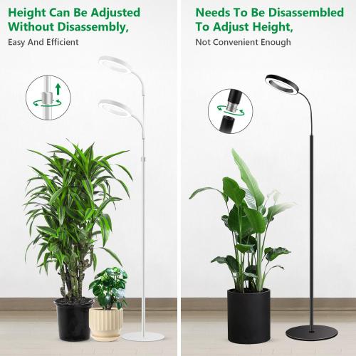 Aumtrly Floor Grow Light Full Spectrum with 68 Stand for Tall Indoor Plant | 80 LED Growing Lamp for Large Plants with 6/12/16H Timer, 5 Dimming, White Halo Design, Adjustable Height, Flexible Gooseneck