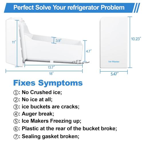 Upgraded DA97-14474C DA97-14474A Ice Bucket Compatible with Samsung Ice Maker Replacement DA97-12604D Samsung Ice Bucket Replacement Ice Maker Tray DA97-21040A RF28HMEDBSR RF263 Ice Container Ice Bin