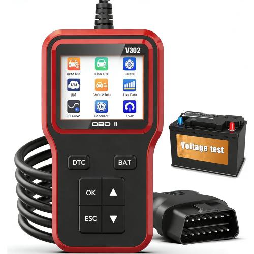 OBD2 Scanner and Battery Tester, Vehicle Code Reader for Check Engine Light