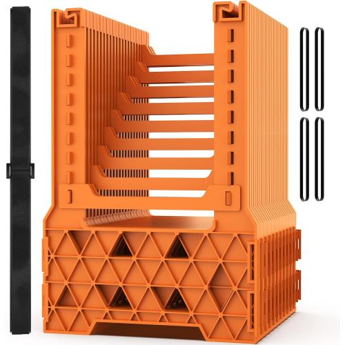 WELLUCK RV Sewer Hose Support 10FT, Blaze Orange RV Sewer Support with Adjustable Height Design, Secure Rubber Band and Carry Strap, Quick Setup and Collapse for Campers Travel Trailers and Motorhome