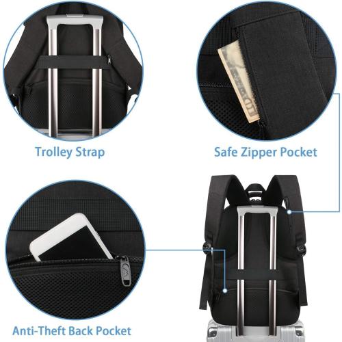 MATEIN Travel Backpack for Men, Expandable Laptop Backpack, Anti Theft Business Computer Bag Fit 15.6 Inch Laptop, Water Resistant College School Bookbag for Men Women, Black