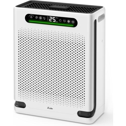 Air Purifiers for Home Large Room Up to 2600 Ft², HEPA Air Purifier with Washable Filter & Air Quality Display, Powerful Turbo Mode Air Cleaner for Pet Hair Odors Smoke Dust