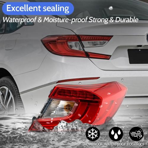 Outer LED Tail Light Fit for 2018-2021 Honda Accord Sedan, Rear Taillight Lamp Bulbs Not Included, Left Driver Side