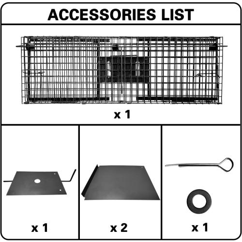 Animal Cage Trap 32 X 13 X 10 inch Double Door Animal Cage Trap Metal Trap Cage Humane Live Animal Trap for Rabbits, Stray Cat, Squirrel, Raccoon, Mole, Gopher, Opossum