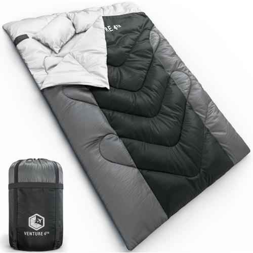 VENTURE 4TH Backpacking Sleeping Bag – XXL, Double and Single Sizes - Lightweight Warm & Cold Weather Sleeping Bags for Adults, Kids & Couples – Ideal for Hiking, Camping & Outdoor Adventures