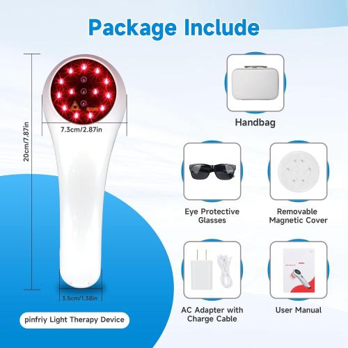 Handheld Cold Therapy Machine for Humans Wrist Shoulder Neck Knee, Infrared Light Therapy Pain Relief Device for Vets, Promote Blood Circulation with Protective Magnetic Cover