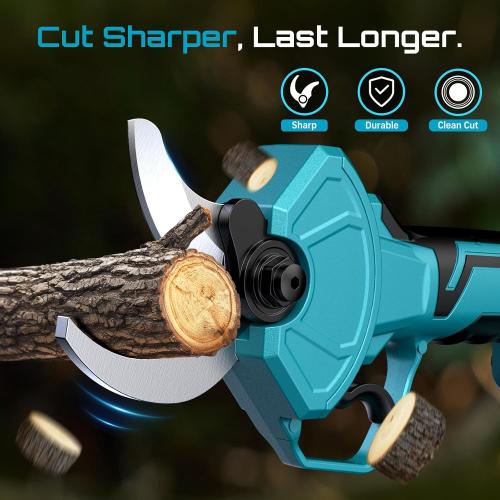 SEESII Pole Electric Pruning Shears: 1.8 Cutting Diameter 2-in-1 Cordless Power Pruner - Brushless Motor, Dual 4.0Ah Batteries, Extra SK5 Blade, 4 Modes Adjustable Branch Cutter for Garden Trimming