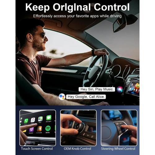 Wireless Carplay Adapter for iPhone Ai Box with Netflix/YouTube Supports TF/Card Dongle Plug and Play Easy Setup Carplay & Android Auto Video Entertainment for iOS 10  and Cars After 2015 Car