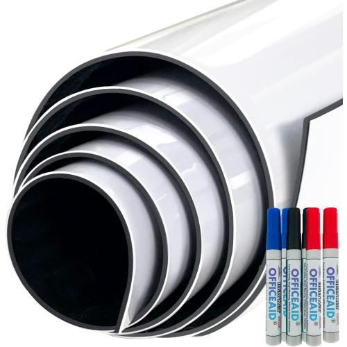 Flexible Jumbo Dry Erase White Board Roll, 41x96 Inch Large Sticky Blank Laminated Whiteboard Paper, Huge Erasable Adhesive Wall Poster Sheet for Office,Classroom