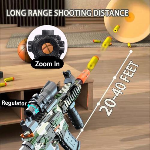 BYTEWAR Soft Bullets Toys Guns for Boys,M416 Foam Blaster Gun,Electric Sniper Rifle with Scope 40 Darts 2 Magazines,Full auto Gun for Kids Ages 6-12 Years Old,Gifts for Adult, Camouflage, M416-905B