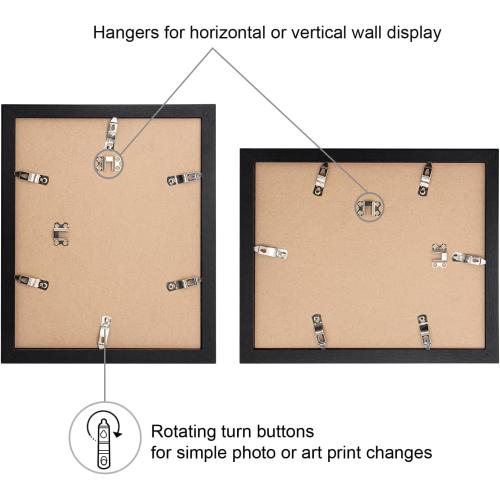 Boarding 12X16 Picture Frame with Shatter-Resistant Glass - Use as Frame for 9x12 Photo with Mat or 12 x16 without Mat,Sylvan Collection,Photo Frames for Wall Display (Black, 12X16)
