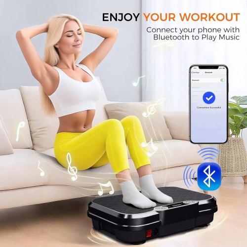 Vibration Plate Exercise Machine | Vibrating Plate for Lymphatic Drainage, 250 Speed Levels Shake Plate, 400 Lbs Capacity Full Body Workout for Home Women Men