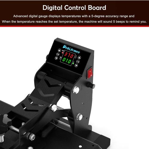 Delclynee 15 x 15 High Pressure Heat Press Machine for T Shirts, Industrial-Quality Digital Sublimation Printer for Heat Transfer Vinyl