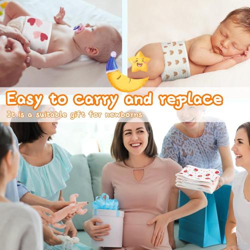 Vabean 8 Pcs Baby Infant Umbilical Cord Comfort Adjustable Cotton Belly Band for Protection, Baby Gifts for 0 To12 Months (Cute)
