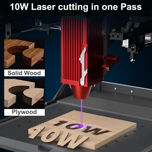 JWHetc Xpro10W Laser Engraver Machine, Portable 10000mW Laser Engraver and Cutter Machine for Wood Leather Metal Silicone Paper Glass Cloth,Class 1 (10W)