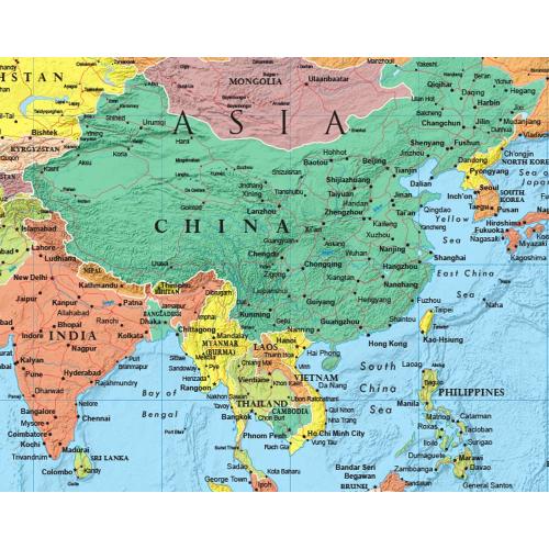 Swiftmaps 32 x 50 RMC Large World Wall Map Poster - Laminated Rolled (32x50 Signature World)