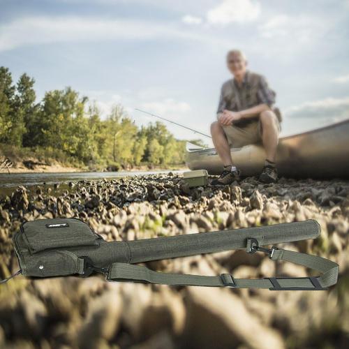 Doorslay Fishing Rod Case Fishing Pole Bag with Reel Pouch Fly Fishing Bag for 9FT 2 Pieces/4Pieces Rod Fishing Rod Bag