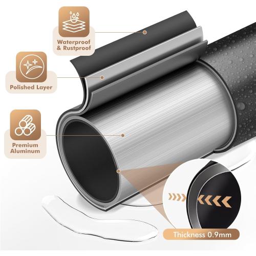 Bonpally Curved Shower Curtain Rod for Bathroom, 40-72 Inches Adjustable Curved Shower Rod, 0.9MM Aluminum Shower Curtain Rod with Rotating Brackets for Extra Shower Space, Need to Drill, Black