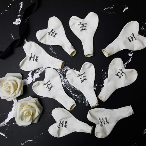 Sumind 60 Pieces Memorial Balloons Funeral Hearts Shape, White