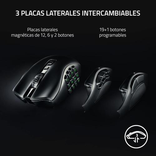 Razer Naga V2 Pro Wireless MMO Gaming Mouse: 19 1 Programmable Buttons w/Swappable Side Plates - HyperScroll Pro Wheel - Focus Pro 30K Optical Sensor - Optical Mouse Switches Gen-3-300 Hr Battery
