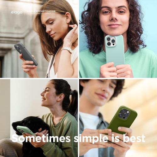 elago Compatible with iPhone 13- Case, Liquid Silicone Case, Full Body Protective Cover, Shockproof, Slim Design, Anti-Scratch Soft Microfiber Lining, 6.1 inch (Cedar Green)