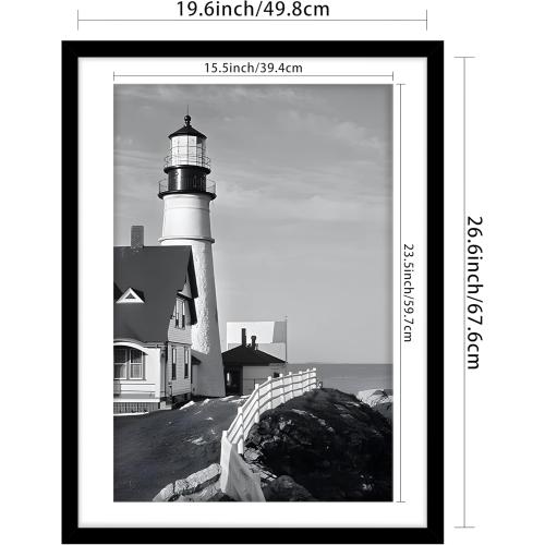 Picrit 20x27 Picture Frame 3 Pack, Black Puzzle Frame, Display Poster 16 x 24 with Mat or 20 x 27 without Mat for Horizontal or Vertical Wall Mounting