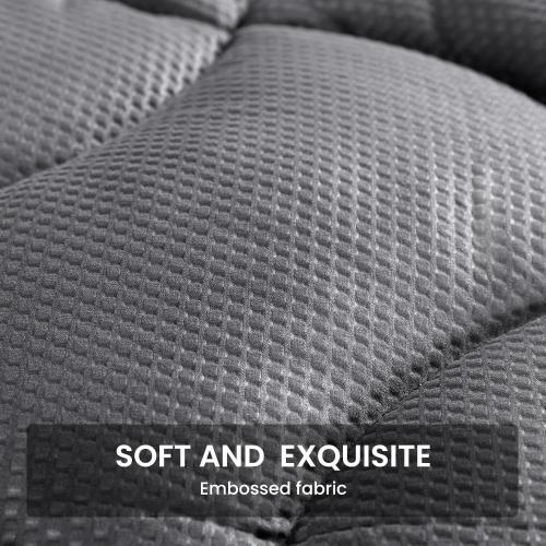 SLEEP ZONE Cooling Queen Mattress Topper, Premium Zoned Cool Mattress Pad Cover, Padded Mattress Protector Breathable Washable, Deep Pocket 8-21 (Grey, Queen)