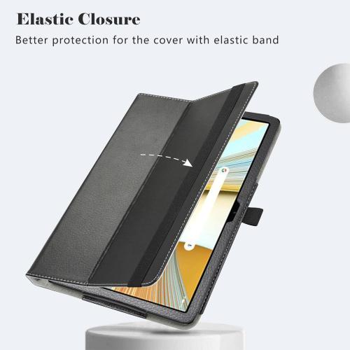 LiuShan PU Leather Slim Folding Stand Cover for UMIDIGI G3 Tab, Vortex Z TAB 10, T10M Pro - 10.1 Tablet Case, Black