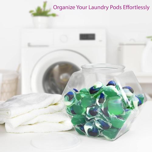 DilaBee 2-Pack Plastic Cookie Jar 1.5 Gallon (197oz) - Large Cookie Jar, Hexagon Candy Dish with Lid for Kitchen, Candy Bowl for Office - Sugar and Flour Containers, Plastic Jar with Labels - BPA-Free