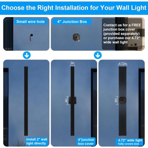 Modern Exterior Lights for House - 39.4inch Long Strip Outdoor Porch & Patio Wall Light Fixture, Dimmable Black Wall Mount Exterior Lighting Wall Sconce Outside Garage Lights for Courtyard, Corridor