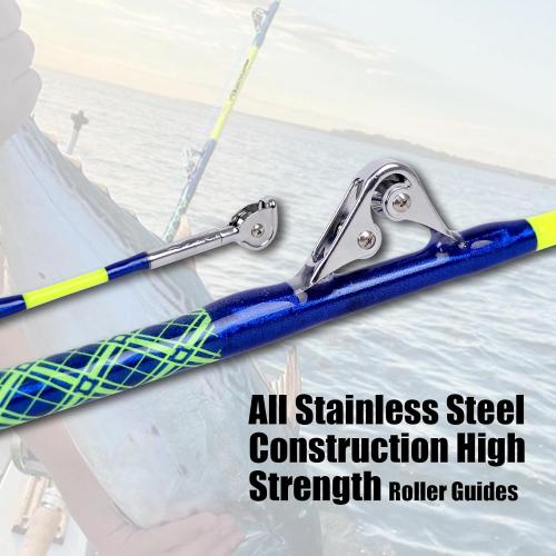 Fiblink Saltwater Offshore Trolling Rod, 1/2 Piece Big Game Conventional Boat Fishing Pole (5’, 5’6”, 6’)