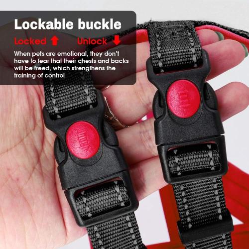 Beirui No Pull Escape Proof Dog Harness for Small Medium Large Dogs - Soft Padded Reflective Medium Dog Walking Harnesses (Black,M)