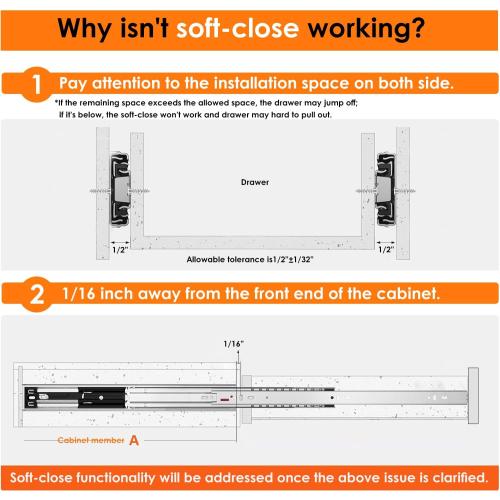 10 Pairs | Soft Close Drawer Slides 22 inch, HBL’ Heavy Duty Cabinet Drawer Slides Replacement - Ball Bearing Full Extension, 200 LB Capacity, Made of Cold-Rolled Steel, Rust-Resistant & Long-Lasting.