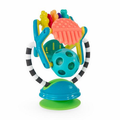Sassy Teethe & Twirl Sensation Station 2-in-1 Suction Cup High Chair Toy, Developmental Tray Toy for Early Learning, Ages 6  Months