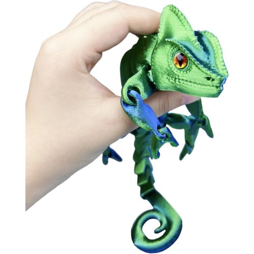 3D Printed Animals - Articulated Chameleon Toys, Flexible Animals Toy Statue,Movable Joints,Fidget Toys, Desk Home Office Decor, Birthday Halloween